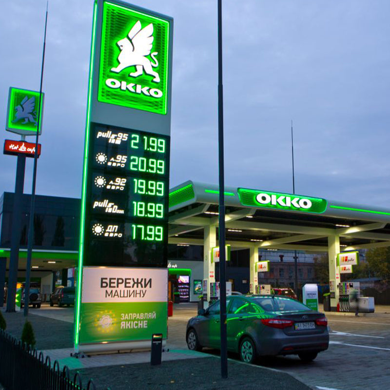 Gas station LED oil price sign digital display