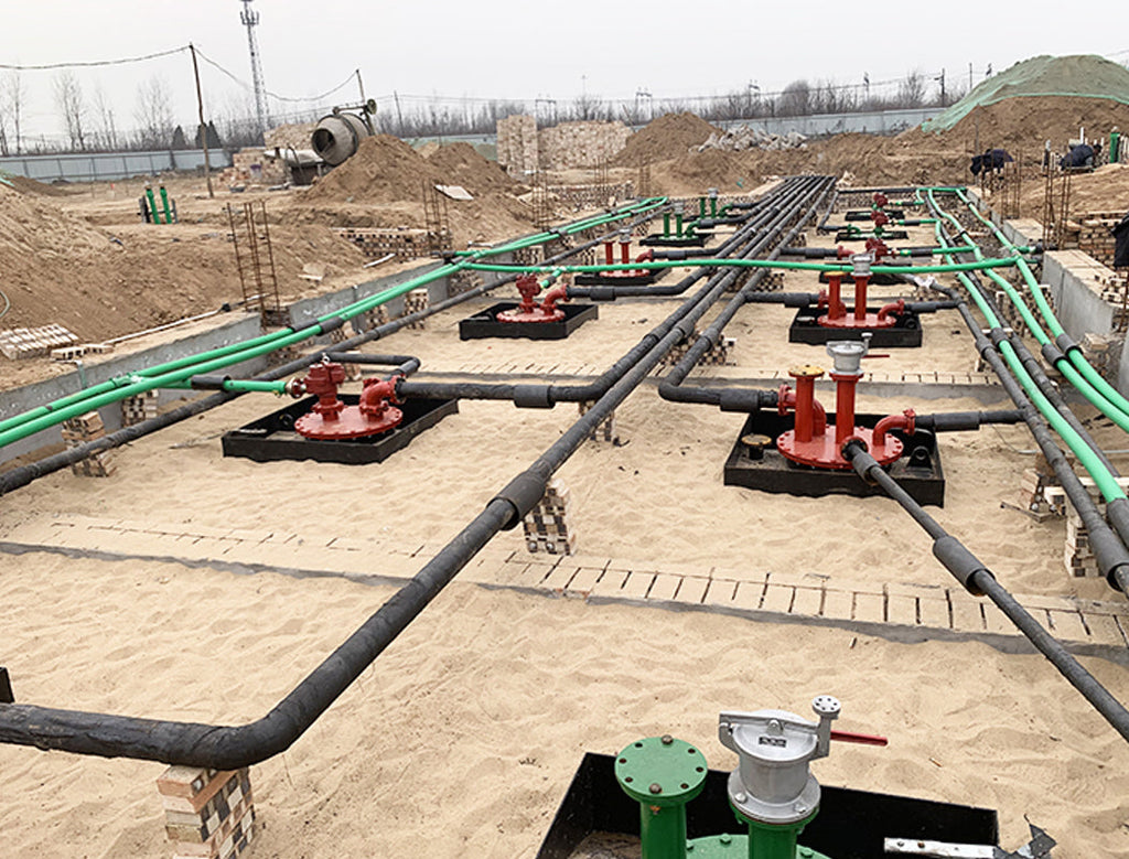 Gas station pipeline construction