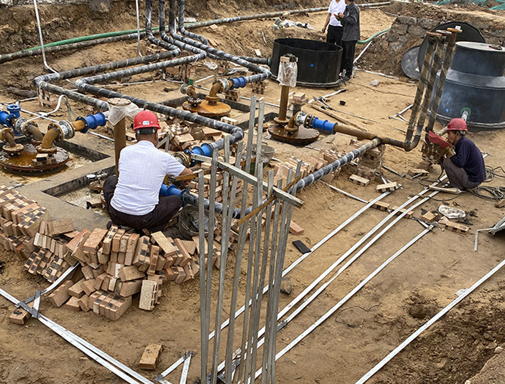 Gas station pipeline construction